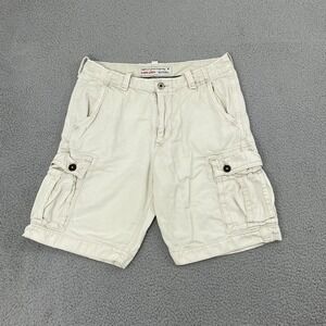 American Eagle Classic Length Cargo Shorts Men 34 Beige Beach Skate Y2K
